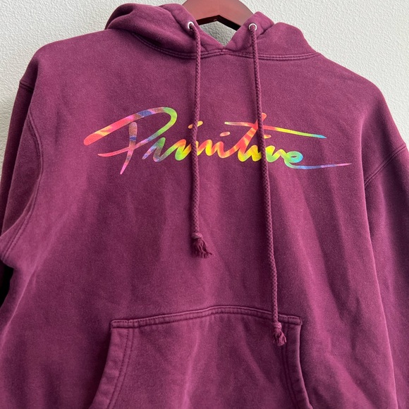 Primitive Maroon Hoodie with Tie Dye Logo - Picture 6 of 13